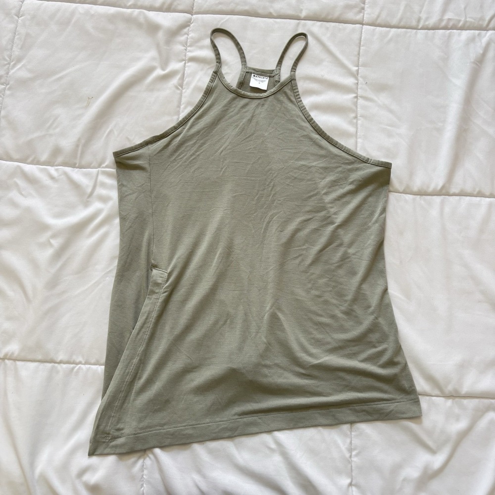 Athleta Tank Top Womens Medium Green Lightweight Activewear Yoga Quiet Luxury